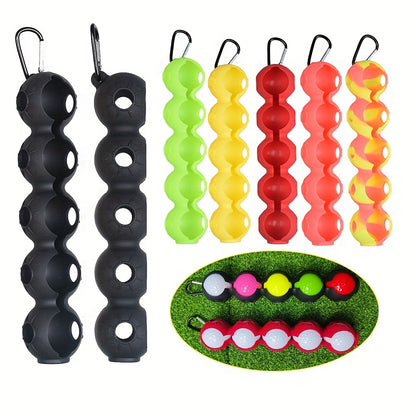 Portable Mini Golf Bag – 5 Ball Holder, Rubber Construction, Waist Attachment, Perfect for Travel