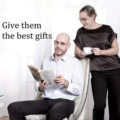 Foldable Reading Glasses – Portable Presbyopic Glasses for Men and Women – Spring Hinge Readers with Case