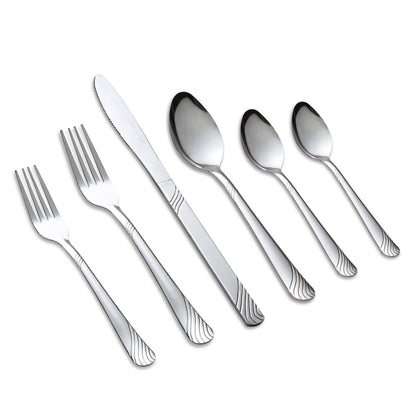 48-Piece Stainless Steel Tableware Set – Durable, Modern Cutlery for Restaurants, Hotels, Family Gatherings, and Outdoor Events – Premium Quality, Rust-Resistant, Easy to Clean