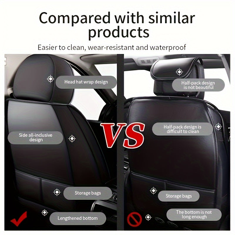 5 Seats Car Seat Cover – SUV Waterproof PU Leather Full Set Car Seat Cushion – Universal Fit for All Vehicles