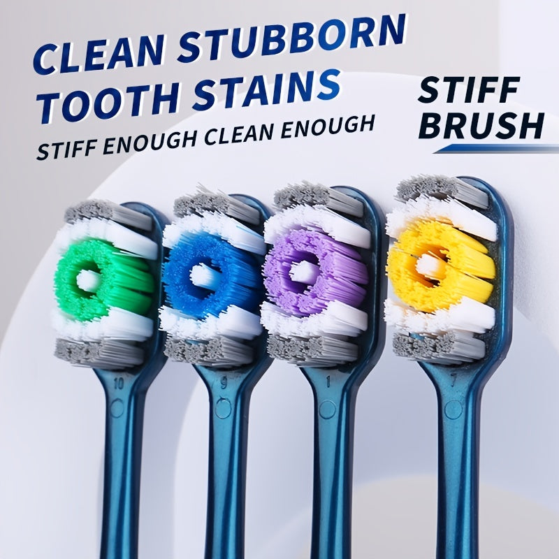 6pcs Adult Toothbrush Set – Hard Bristle, Lightweight & Travel-Friendly