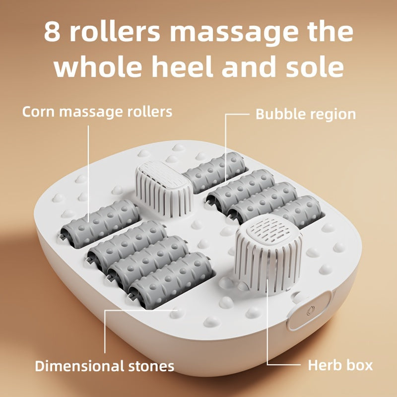 Heated Foot Spa Bath Massager – Pedicure Soak with Bubbles & Acupressure, Temperature Control, 110V, Christmas Gift Idea