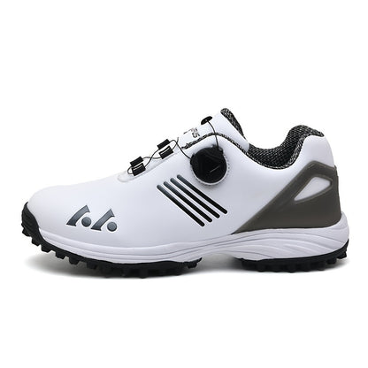 Men's Golf Shoes - Waterproof, Non-Slip Sports Sneakers with Swivel Button for Maximum Comfort
