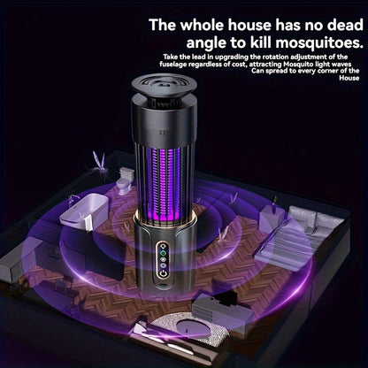Rechargeable Multi-Functional Mosquito Killer Lamp - USB Powered, Dual Light Colors, Indoor and Outdoor Bug Zapper for Home, Bedroom, Office, RV, Camping - Effective and Easy to Clean
