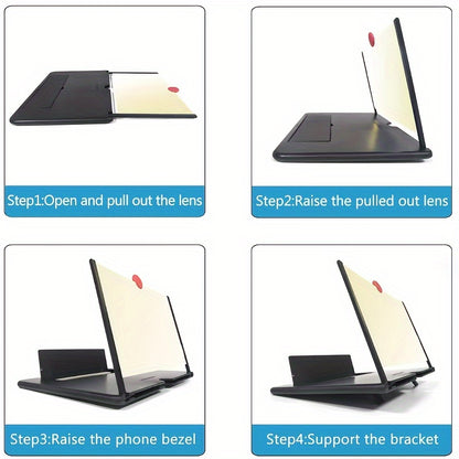 18 Inch Oversized Mobile Phone Screen Amplifier – 3D Magnifier Stand with Creative Pull-Out Stretch Function, Portable and Compact for Enhanced Viewing Experience