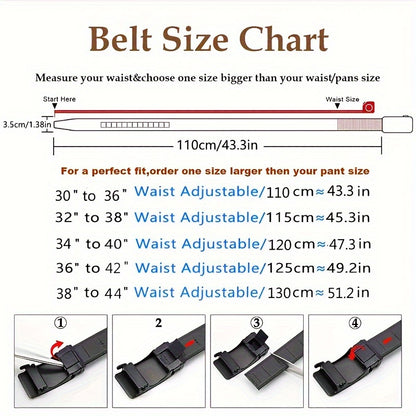 Business Men's Automatic Buckle Cowhide Belt – Ratchet Dress Belt, Genuine Leather, Perfect Father's Day Gift