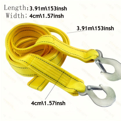 Heavy-Duty Towing Rope – 153.9 Inches, Nylon with High Tensile Strength, Emergency Vehicle Recovery Rope with Storage Bag