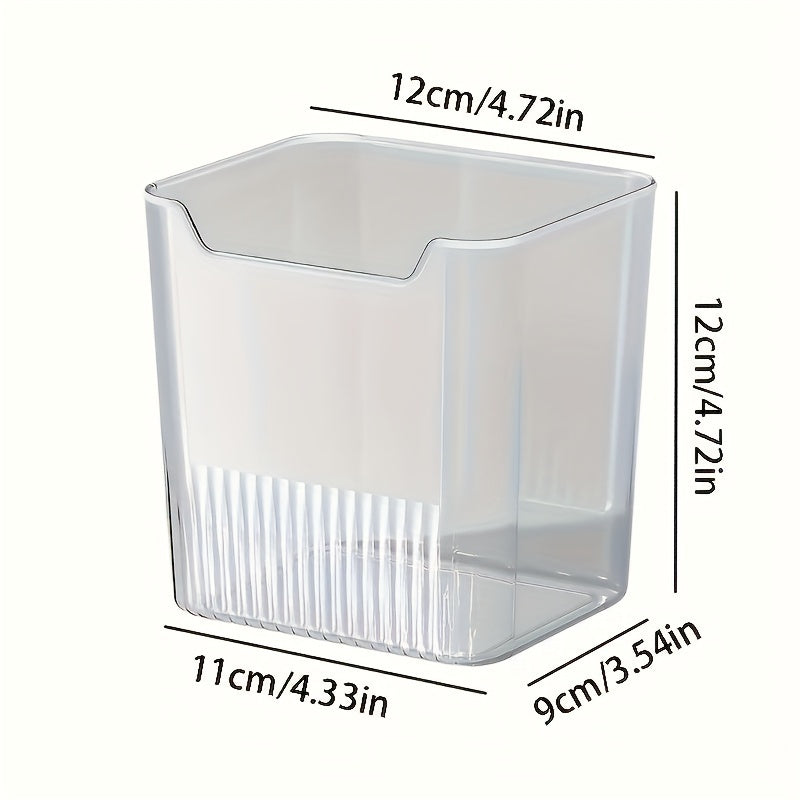 6 Piece Clear Plastic Fridge Organizer Bins – BPA-Free, Stackable Storage Containers for Vegetables, Fruits, Snacks, Kitchen Space Saver