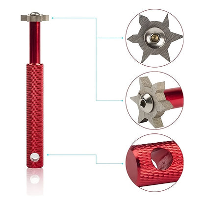 Premium Golf Club Groove Sharpener and Cleaner Set - Enhance Your Game with 6 Interchangeable Heads and Protective Pouch for Perfectly Sharpened and Cleaned Grooves