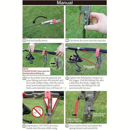 Premium Spring-Loaded Fishing Rod Holder - Adjustable Sensitivity, Folding Pole Rack, Stainless Steel, Corrosion-Resistant, Easy Install and Space-Saving