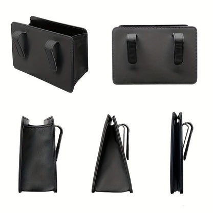 Foldable Car Trash Can and Storage Organizer – Faux Leather, Door-Mounted or Seat Back Design – Vehicle Interior Accessory