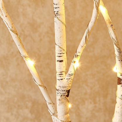 2.62Ft 50LED White Birch Branch Light – Battery-Powered Decorative Light for Christmas, Weddings, Parties, and Home Decoration, Indoor and Outdoor Use