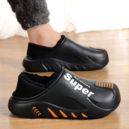 Minimalist Winter Bootie Slippers for Men and Women - Plush-Lined, EVA Upper, All-Season Indoor/Outdoor, Waterproof Snow Boots with Positioning Print, Crafted in Quanzhou