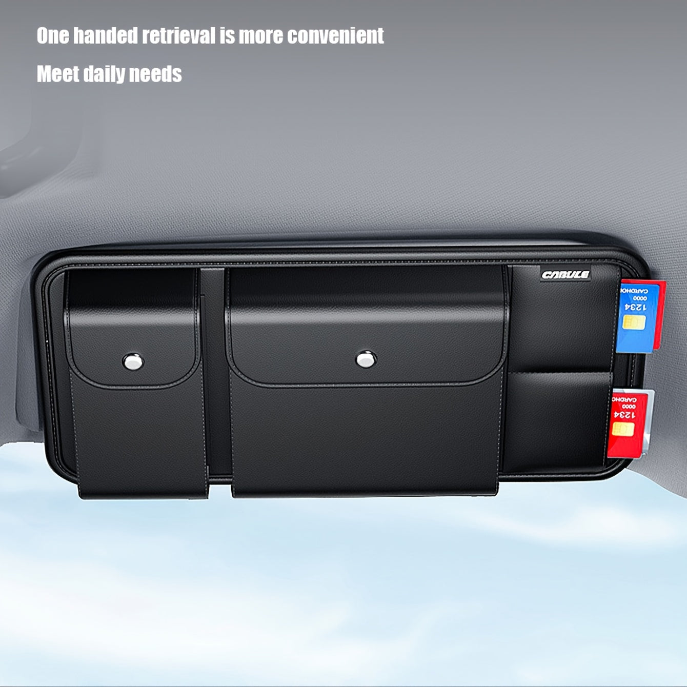 Car Visor Storage – Multi-Functional Glasses Holder and Driver’s License, Ticket, Card Holder Storage Bag