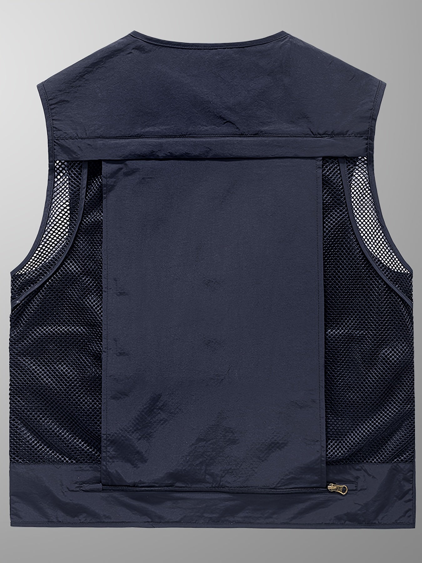 Men's Loose Fit V-Neck Quick-Drying Polyamide Vest Jacket – Multi-Pocket, Lightweight, and Breathable for Outdoor Activities, Fishing, and Photography – Ideal for Spring and Fall