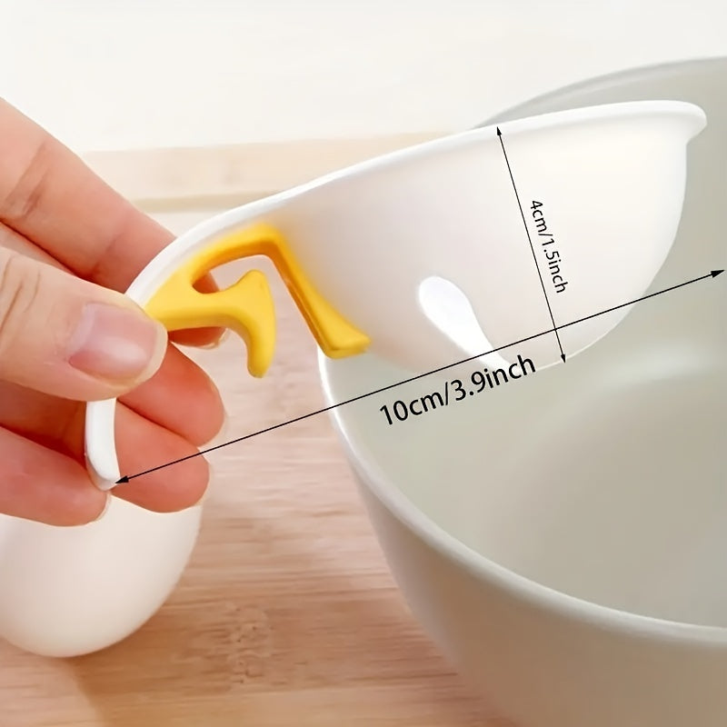 White Plastic Egg Yolk Separator - Household Egg White Filter, Cooking & Baking Kitchen Tool