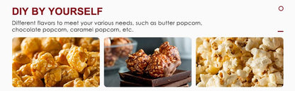 6-Quart Electric Popcorn Maker with Nonstick Plate & Quick-Heat Stirring – Cool Touch Handles