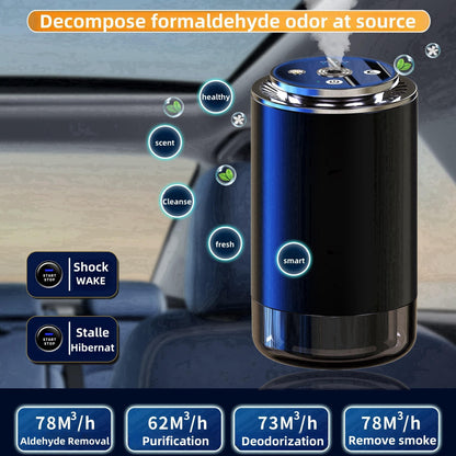 Smart Car Air Freshener 50ML – Premium Essential Oil Diffuser with Star Projector – Automatic, Long-Lasting Natural Fragrance – Odor Remover with 300 Days of Freshness – Ideal Car Accessory for Lovers