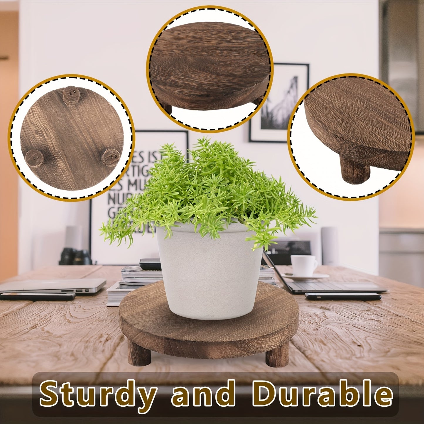 3PCS Wooden Display Risers – Cake Stands and Pedestal Stands for Christmas, Valentine's Day, New Year – Farmhouse Decor and Organizer for Home, Kitchen, Room