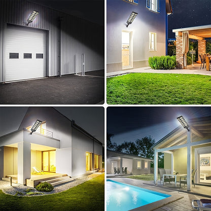 504 LED Solar-Powered Motion Sensor Street Light – Dusk to Dawn Energy-Saving Security Lamp for Roads, Commercial Areas, and Outdoor Spaces