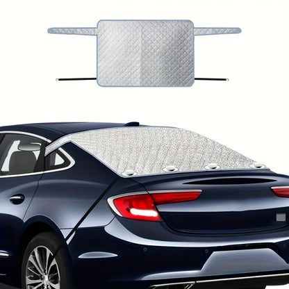 Rear Windshield Snow Cover – Ice & Snow Protection with 4 Magnetic Suction Points & 2 Fixed Hooks, Fits Most Sedans & SUVs
