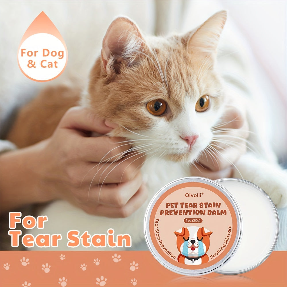 Pet Tear Stain Prevention Balm - Natural Eye Care for Dogs & Cats, Safe, Non-Irritating, Gently Cleanses & Repels Tears