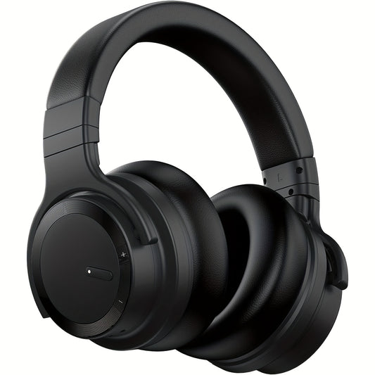 30 Hour Playtime Wireless Active Noise Cancelling Headphones - Premium Sound, Rich Bass, Crystal-Clear Calls, Comfort Fit, Foldable Design - Black