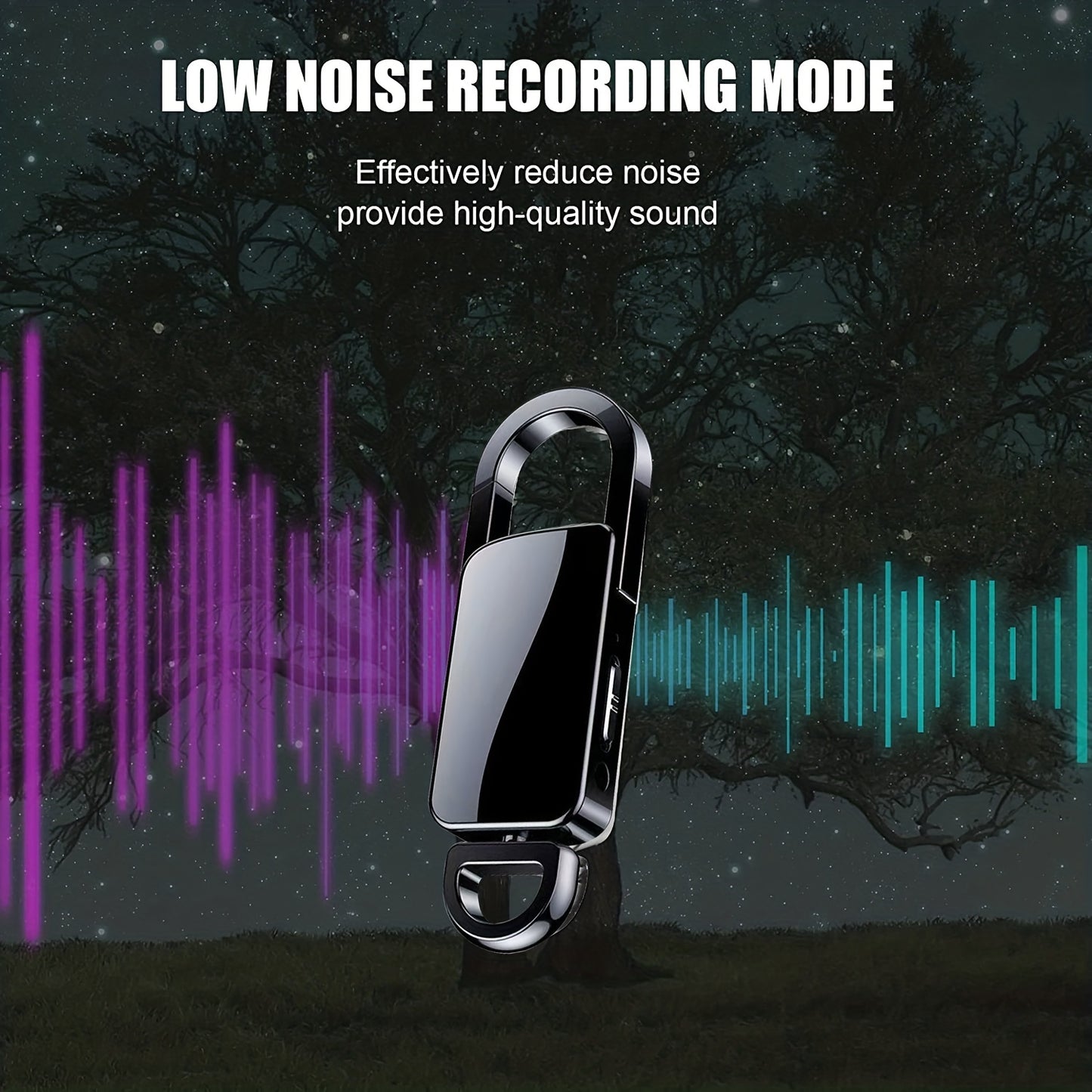 32GB Keychain Voice Recorder - High-Capacity, Discreet, Crystal-Clear Audio for Lectures, Meetings, Interviews | Ideal Gift for Students, Professionals, and Loved Ones
