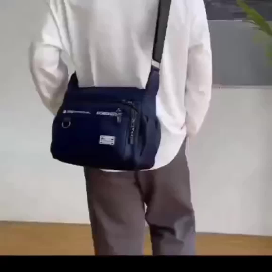 Large Capacity Oxford Cloth Waterproof Crossbody Bag - Durable, Adjustable Sling Shoulder Bag for Men - Ideal for Travel, Leisure, and Student Storage
