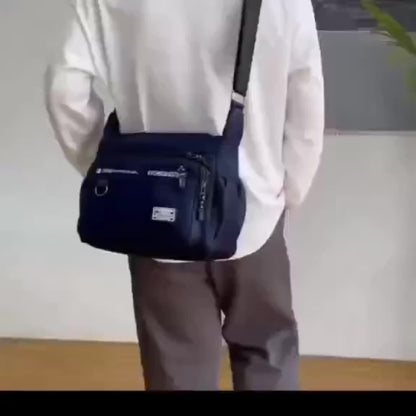 Large Capacity Oxford Cloth Waterproof Crossbody Bag - Durable, Adjustable Sling Shoulder Bag for Men - Ideal for Travel, Leisure, and Student Storage