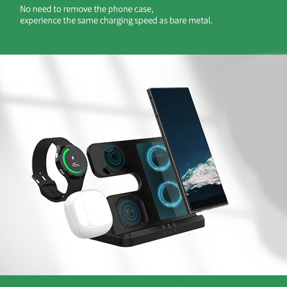 3 in 1 Fast Wireless Charger Stand - Compatible with Samsung Galaxy S24/S23 Ultra, Z Flip/Fold Series, Galaxy Watch 7/6/5 Pro, and Galaxy Buds 2 Pro