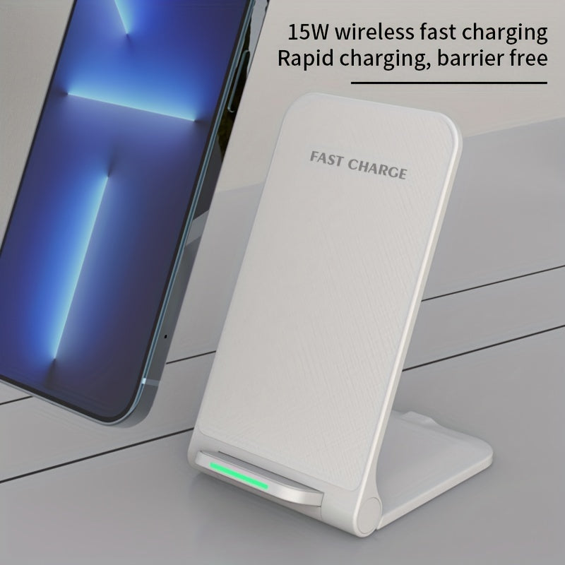 Z2 Wireless Fast Charger Stand – 15W Rapid Charging for iPhone 15/14/13/12/11/XS Max/XR/X/8Plus and Samsung S23/S22/S21/S20/S10/S9 – Universal Compatibility
