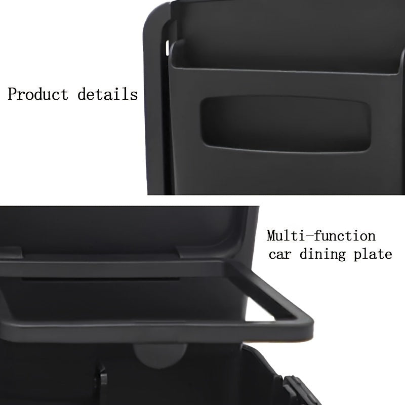 Adjustable and Foldable Car Dining Table with Cup Holder – Portable Backseat Storage Tray for Food and Drinks, Made of Durable PP Material