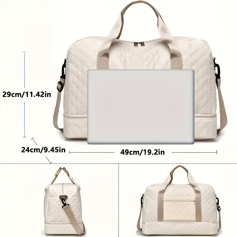Luxury Large Capacity Duffel Bag – Versatile Shoulder & Crossbody Tote with Dry-Wet Separation Pockets and Dual Side Pockets for Travel & Gym