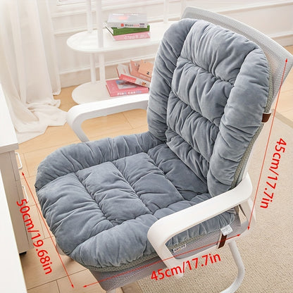 Glam Style Thick Chair Cushion with Lumbar Support Backrest - Hand-Woven Polyester Cover, Polyester Fiber Filling - Comfortable Sofa Seat Pad for Office Chair, Multipurpose Use, Elegant Home Decor