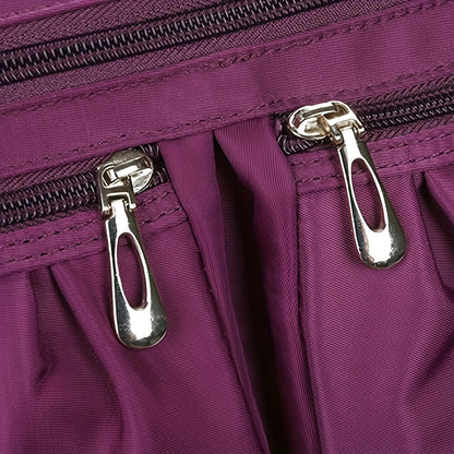 Women's Casual Ruched Crossbody Bag - Large Capacity Nylon Shoulder Bag