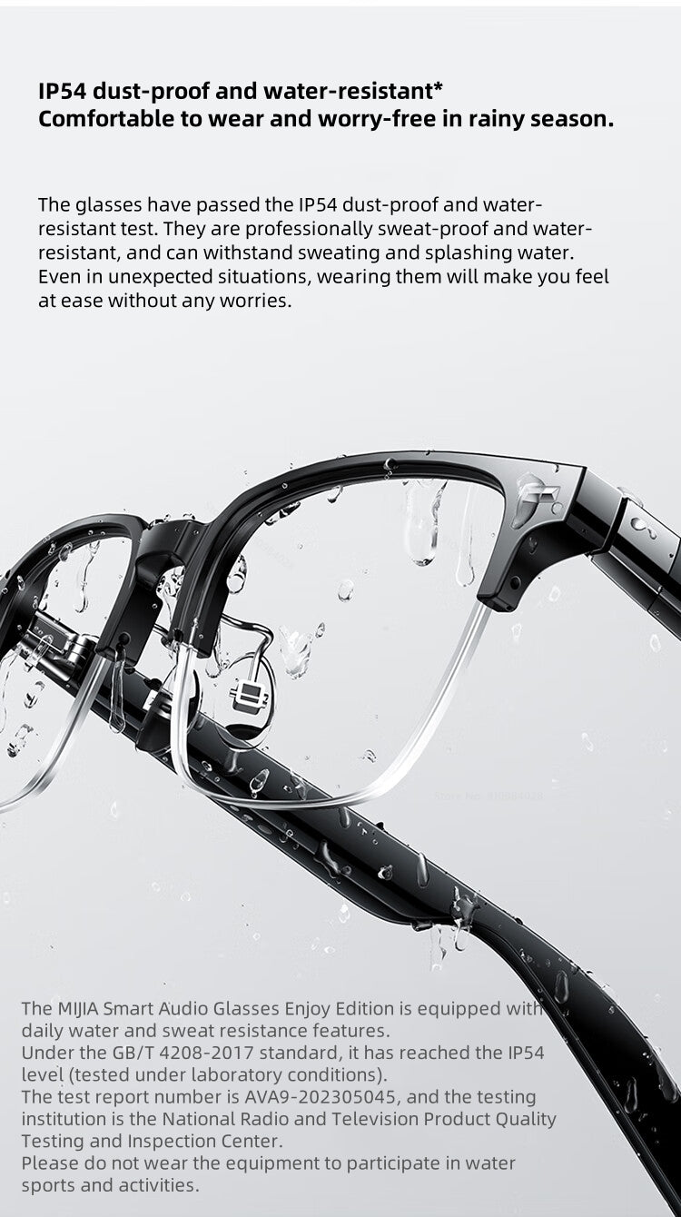 Xiaomi Mijia Smart Audio Glasses Lite Joyful Edition — Bluetooth 5.2 Headset with Noise Reduction, Ultra-Long Standby & Detachable Design
