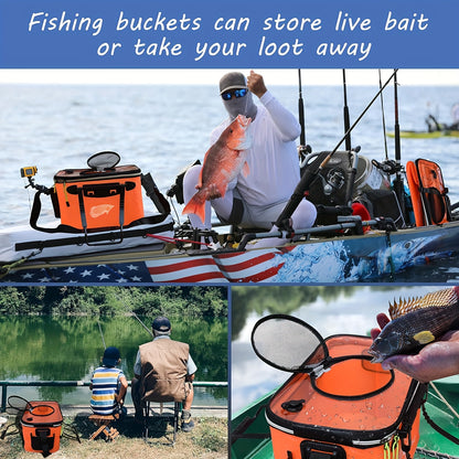 Spacious EVA Fishing Tackle Bag – Collapsible, Waterproof, Zipper Closure for Camping & Anglers