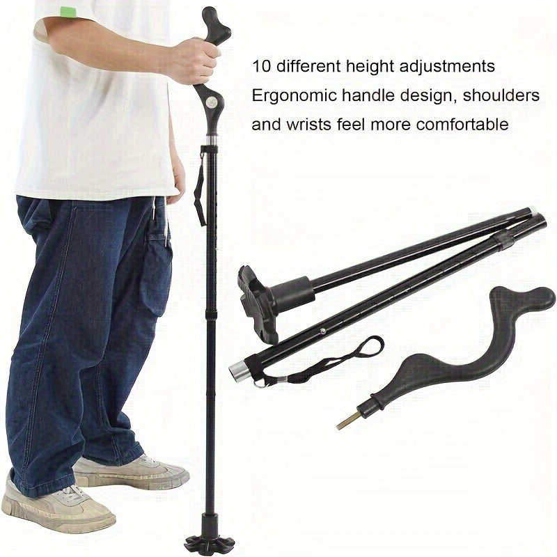 Lightweight Aluminum Alloy Folding Trekking Pole – Adjustable, Locking Climbing Stick for Outdoors