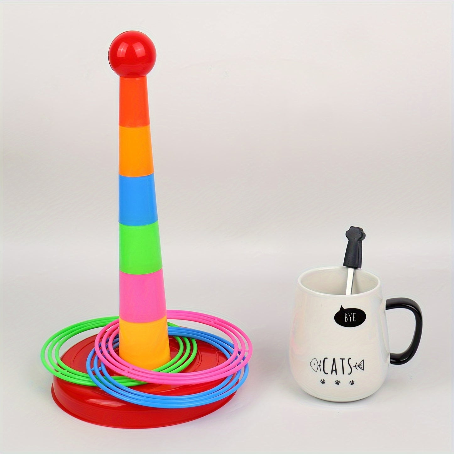 Interactive Children's Tower Game with Throwing Rings - Perfect for Parent-Child Leisure Activities - Great Gift for Halloween and Christmas