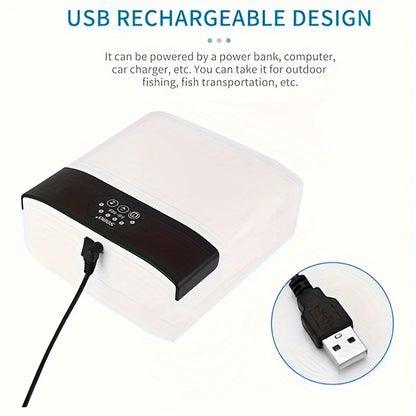 1-2 Meter Rechargeable Fish Tank Air Pump – Portable Oxygen Supply with Long-Lasting Battery, USB Recharging, and Aerolite Technology – Ideal for Fish Tank Breeders and Aquarium Enthusiasts