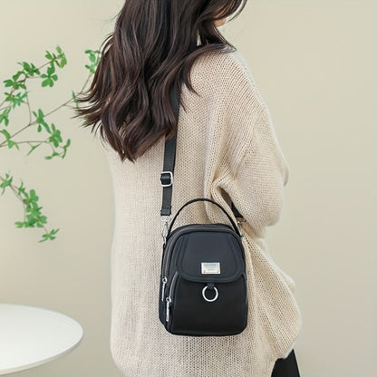 Solid Color Zipper Crossbody Bag – All-Match Coin Purse – Women's Shoulder Bag for Shopping
