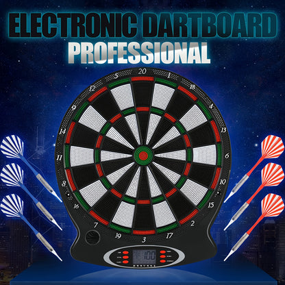 Electronic Dart Board Set - Soft Tip Dartboard with LCD Display, 6 Darts, and Professional Soft Tip Darts