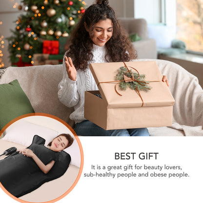 Portable Far Infrared Sauna Blanket - Home Sauna Accessory for Detox and Relaxation, 20-60 Minute Timer, 6ft x 2.6ft Size, Remote Control