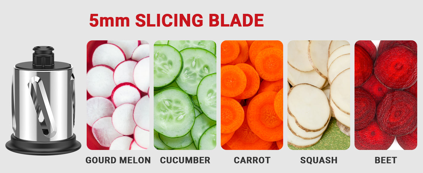 Dishwasher Safe Stainless Steel Slicer & Shredder Attachment for KitchenAid Stand Mixer – Vegetable & Salad Cutter