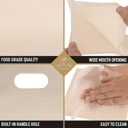 5pcs Large Non-Stick Reusable Toaster Bags - 6.3x6.5in/16x16.5cm | For Grilled Cheese, Pizza, Panini, Garlic Bread | Easy Toaster, Microwave, Grill Cooking | Durable, Heat-Resistant, Dishwasher Safe