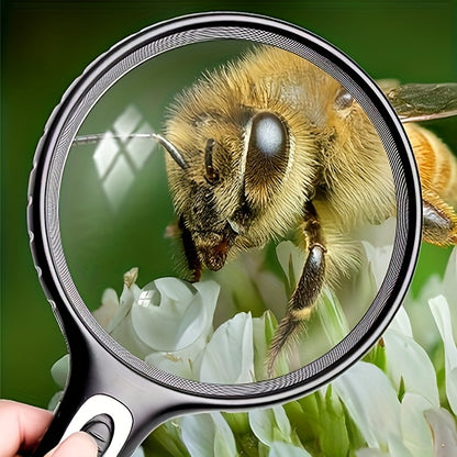 30x/60x LED Magnifying Glass - Handheld Design for Reading, Jewelry, and Low Vision Assistance