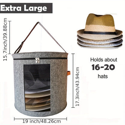 Hat Storage Box with Sturdy Handles – Space-Saving Hat Organizer for Closet, Bedroom, Home & Dorm, Ideal for Clothing & Toys