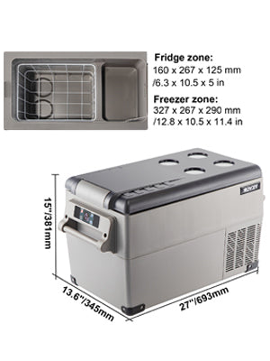 SucceBuy Portable Car Refrigerator Mini Fridge — 20L–55L Compressor Cooler DC 110-240V Ice Box for Camping