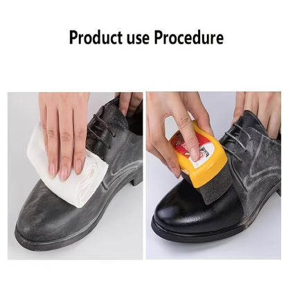 Quick Drying Shoe Polish Wipe – Effortless Leather Cleaning, Glossy Finish, Portable Single-Sided Sponge for Easy Shoe Care